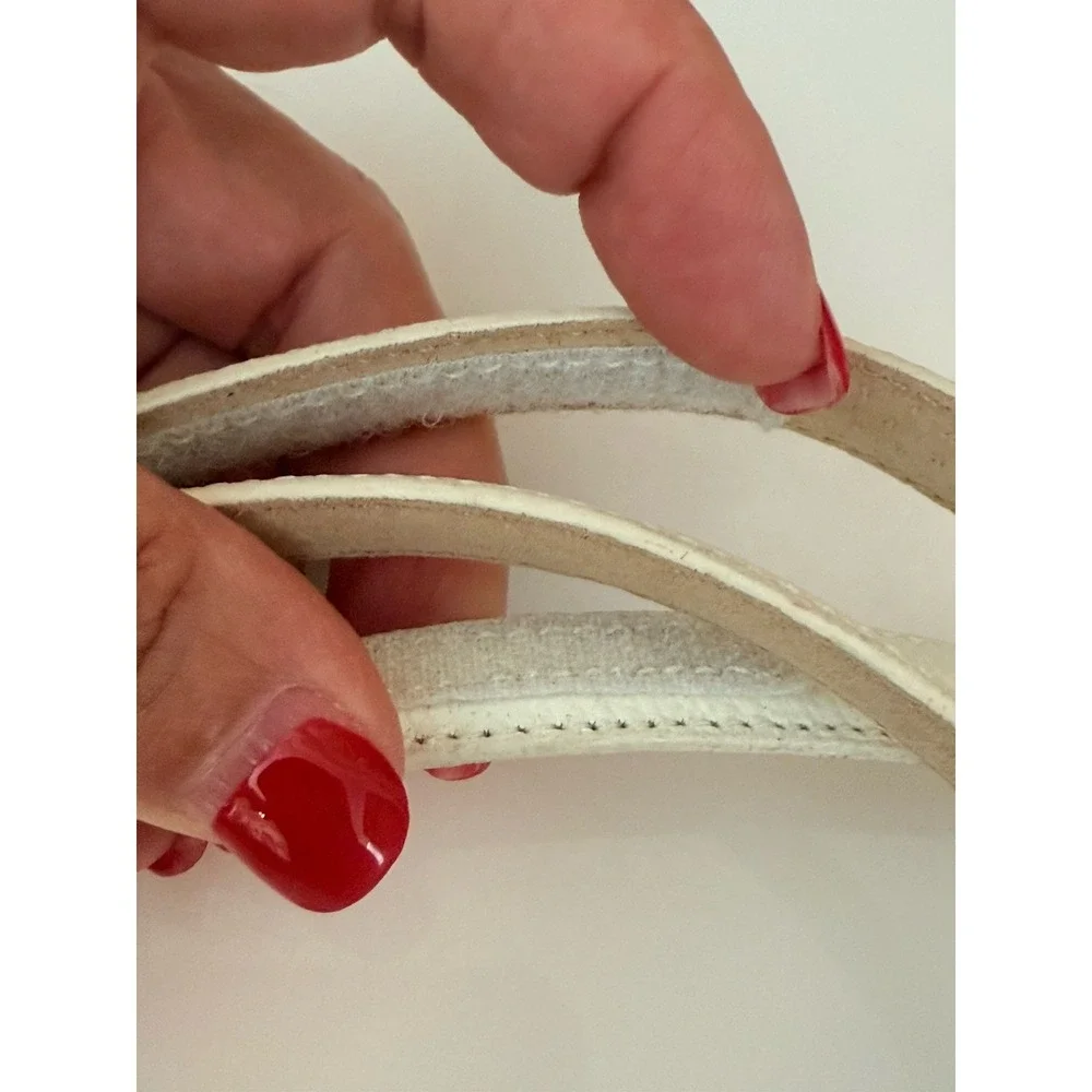 Terry‎ Stack Size XL Minimalist Belt Off White Italian Leather Hook Loop Closure